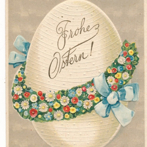 Präge - Motiv - Karte Fröhliche Ostern mit Ei Ansichtskarte (11838)