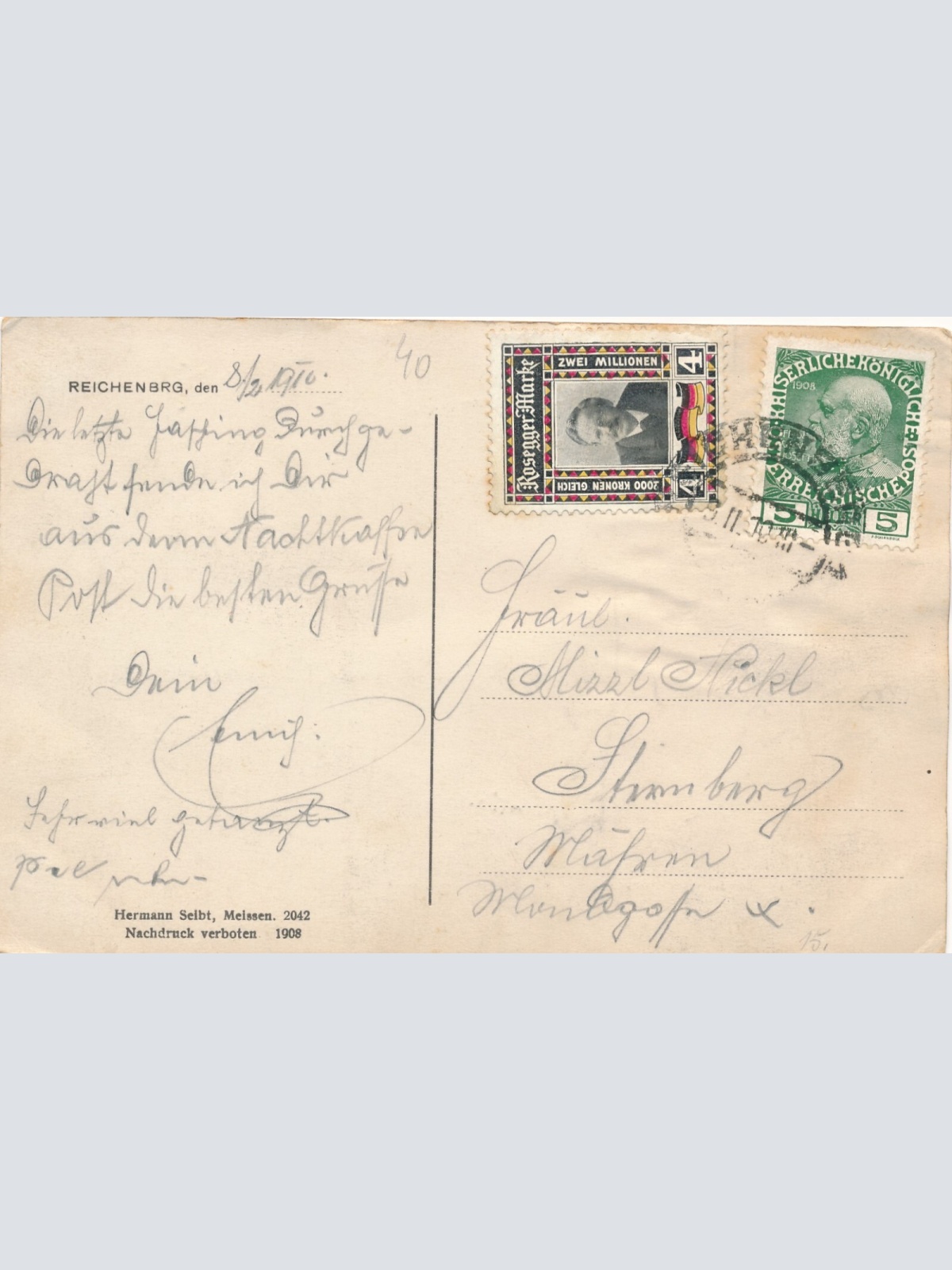 AK aus Reichenberg Bräuhofgasse Tschechoslowakei Ansichtskarte (11822)