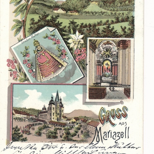 Litho - Karte gruss aus Mariazell Steiermark Ansichtskarte (12093)