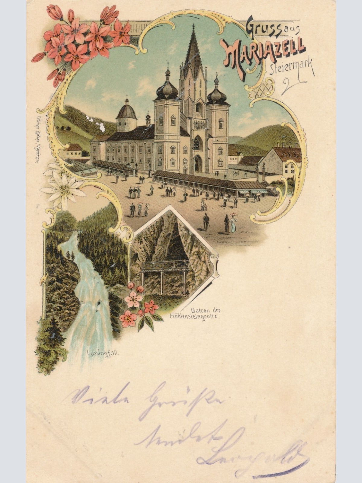 Litho - Karte gruss aus Mariazell Steiermark Ansichtskarte (12095)