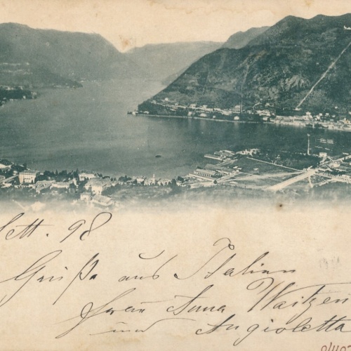 AK aus Como Fehldruck Como verkehrt unten an Karte Italien Ansichtskarte (11790)
