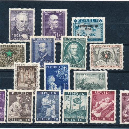 Österreich Jahrgang 1954 komplett postfrisch 16 Marken (12901)