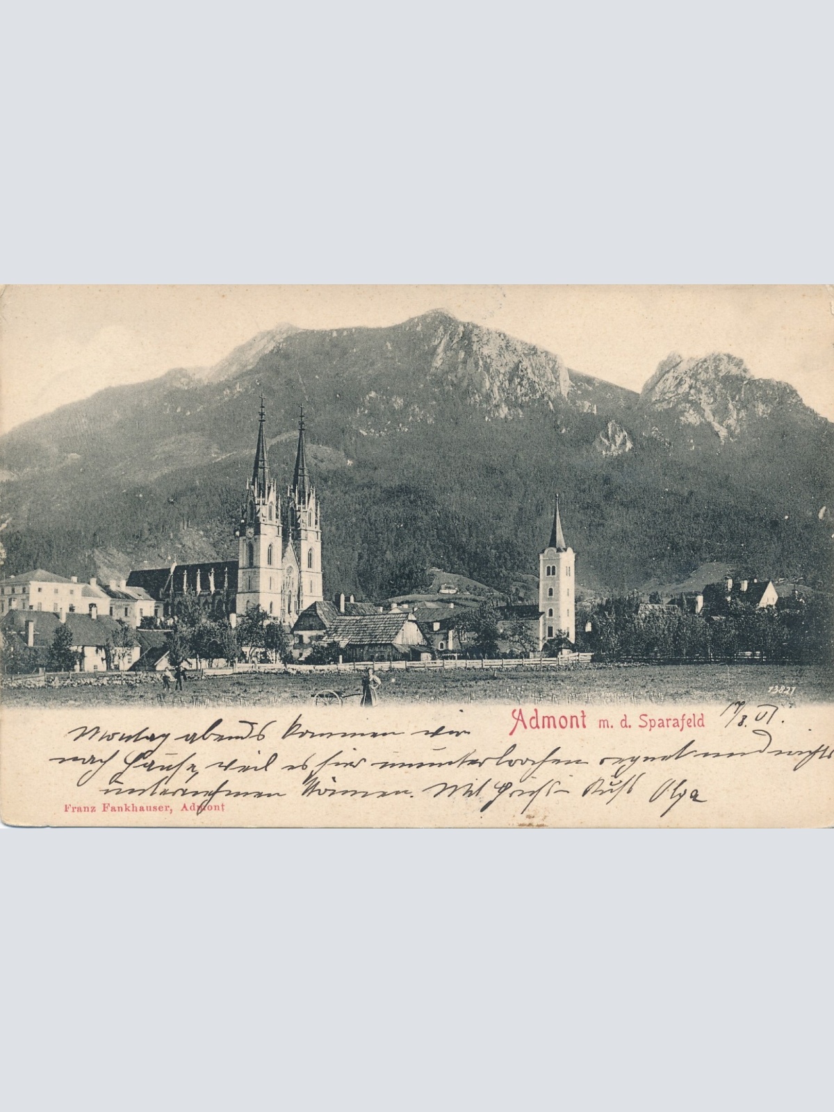 AK aus Admont mit dem Sparafeld Steiermark Ansichtskarte (12639)