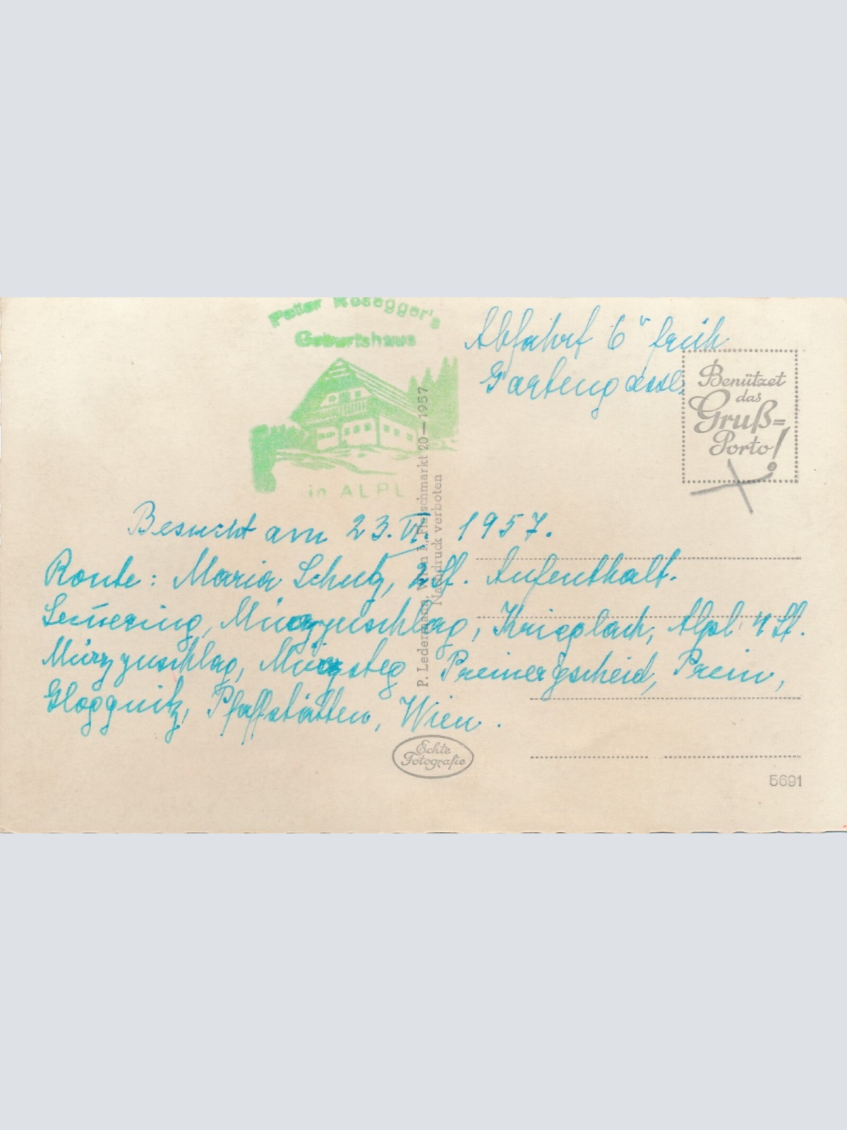 AK Peter Rosegger Geburtshaus in Alpl Steiermark Ansichtskarte (13134)