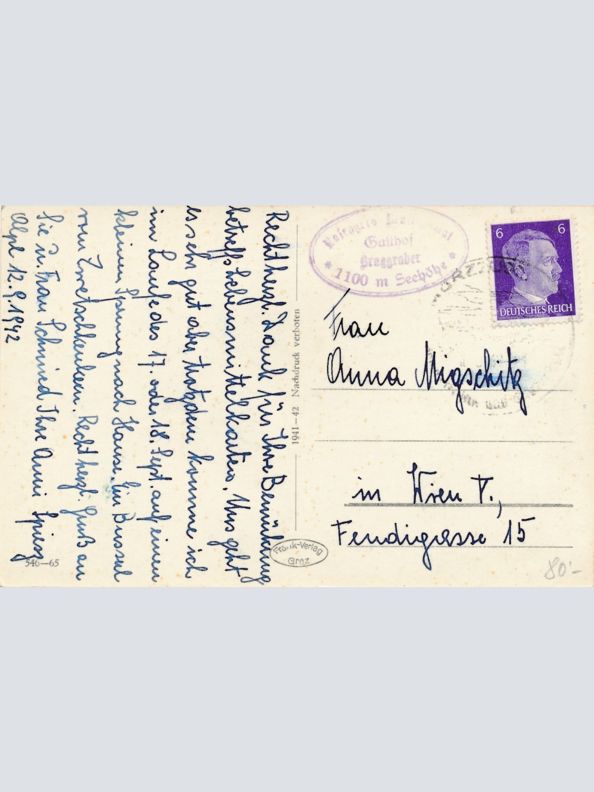 AK aus vom Gasthof Burggraber Steiermark Ansichtskarte (13118)