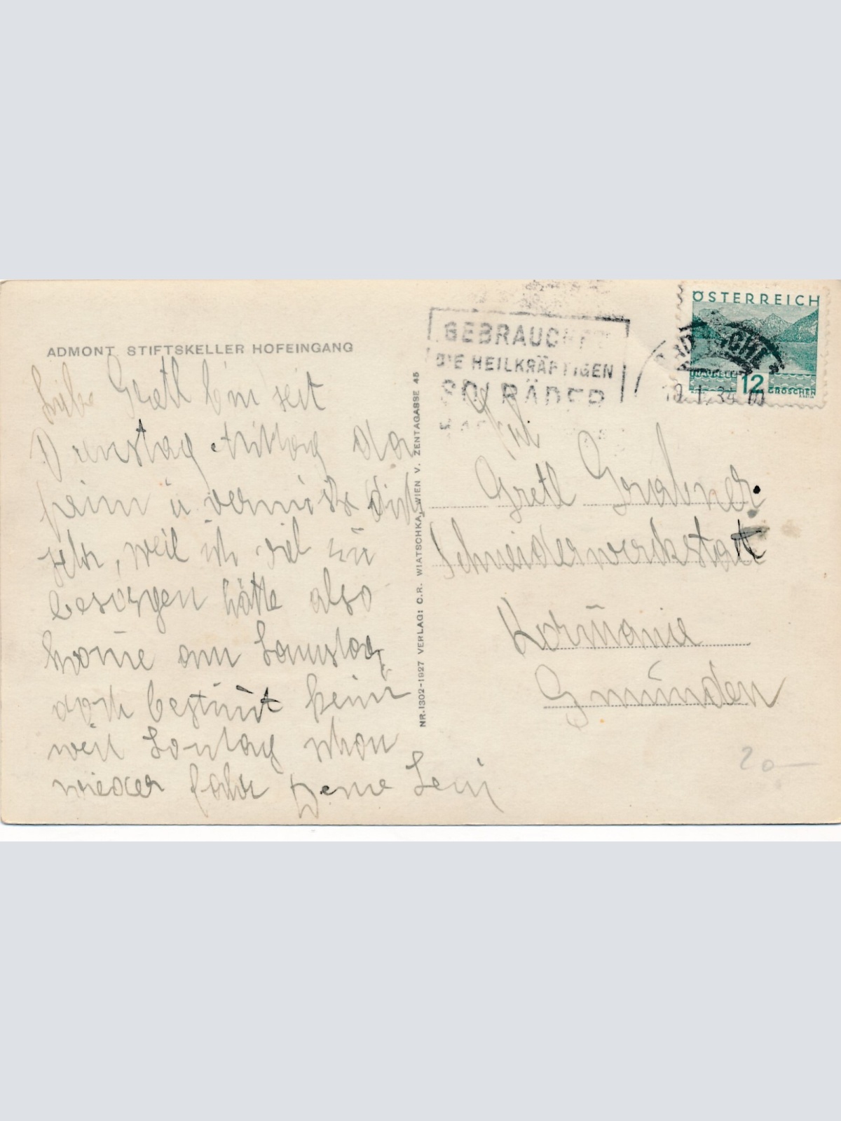 AK aus Admont Stiftskeller Hofeingang Steiermark Ansichtskarte (13163)