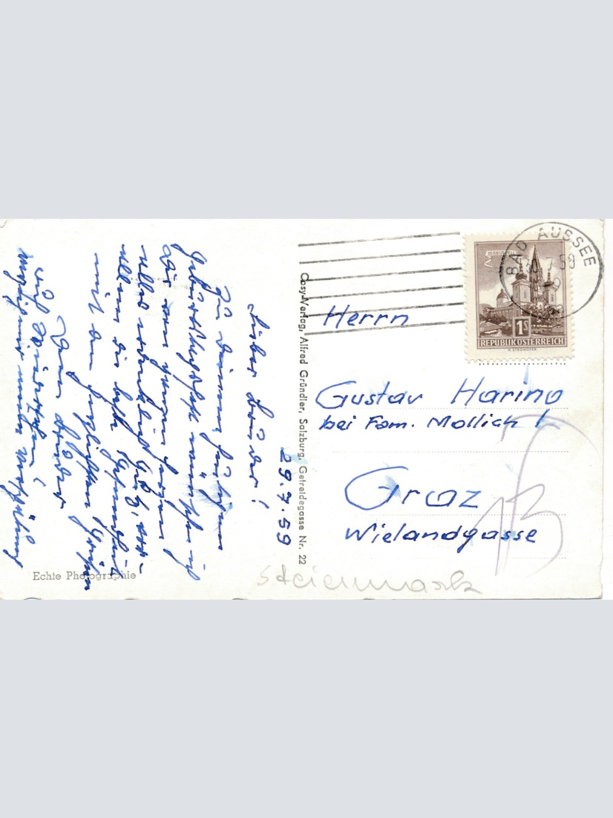 AK vom Alt Ausseer See Steiermark Ansichtskarte (13142)