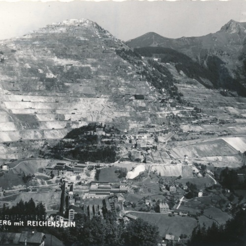 AK aus Eisenerz mit Erzberg Steiermark Ansichtskarte (12774)