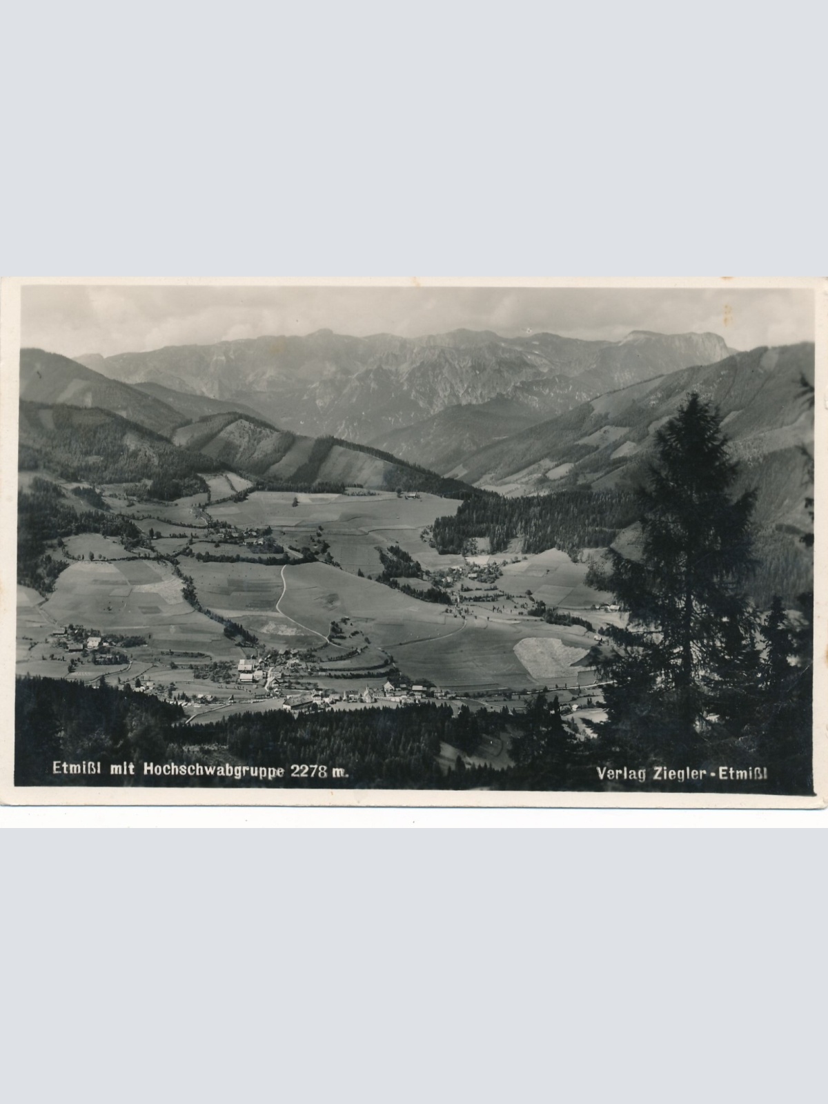 AK aus Etmißl mit Hochschwabgruppe Steiermark Ansichtskarte (13166)