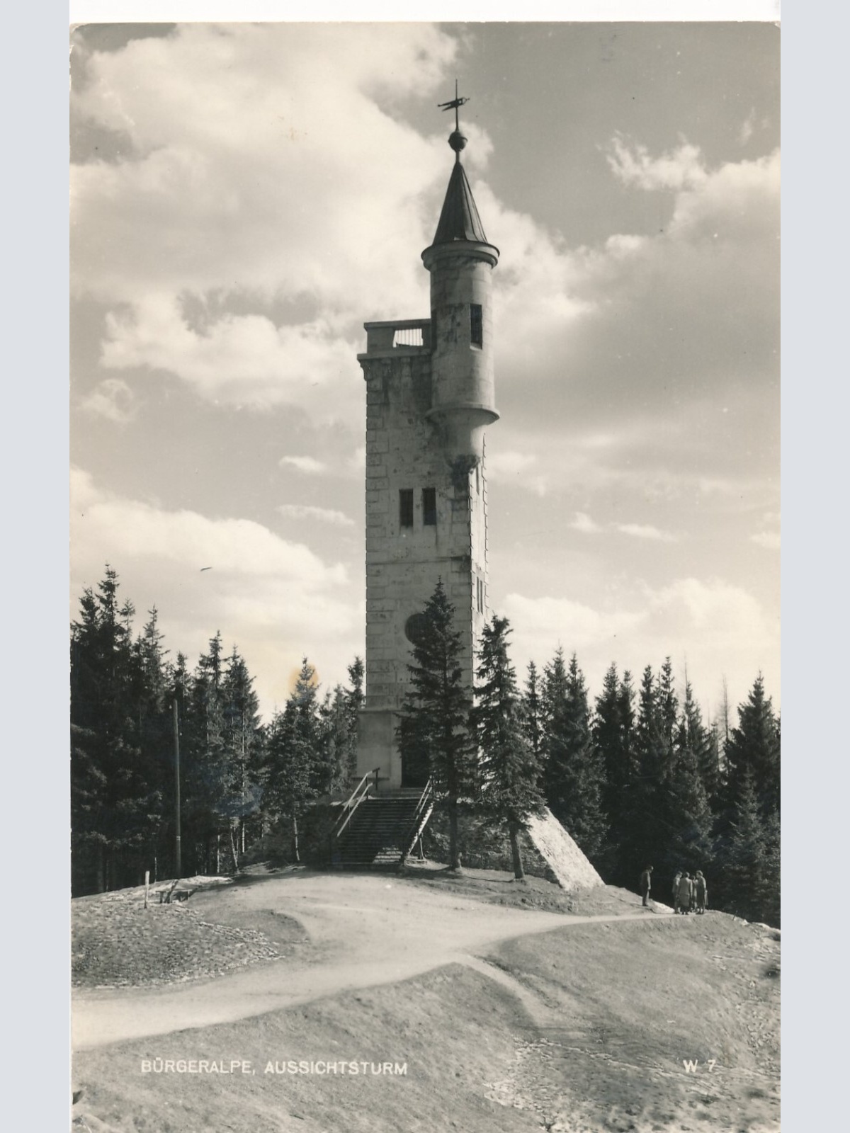 AK von der Bürgeralpe mit Aussichtsturm Steiermark Ansichtskarte (13102)