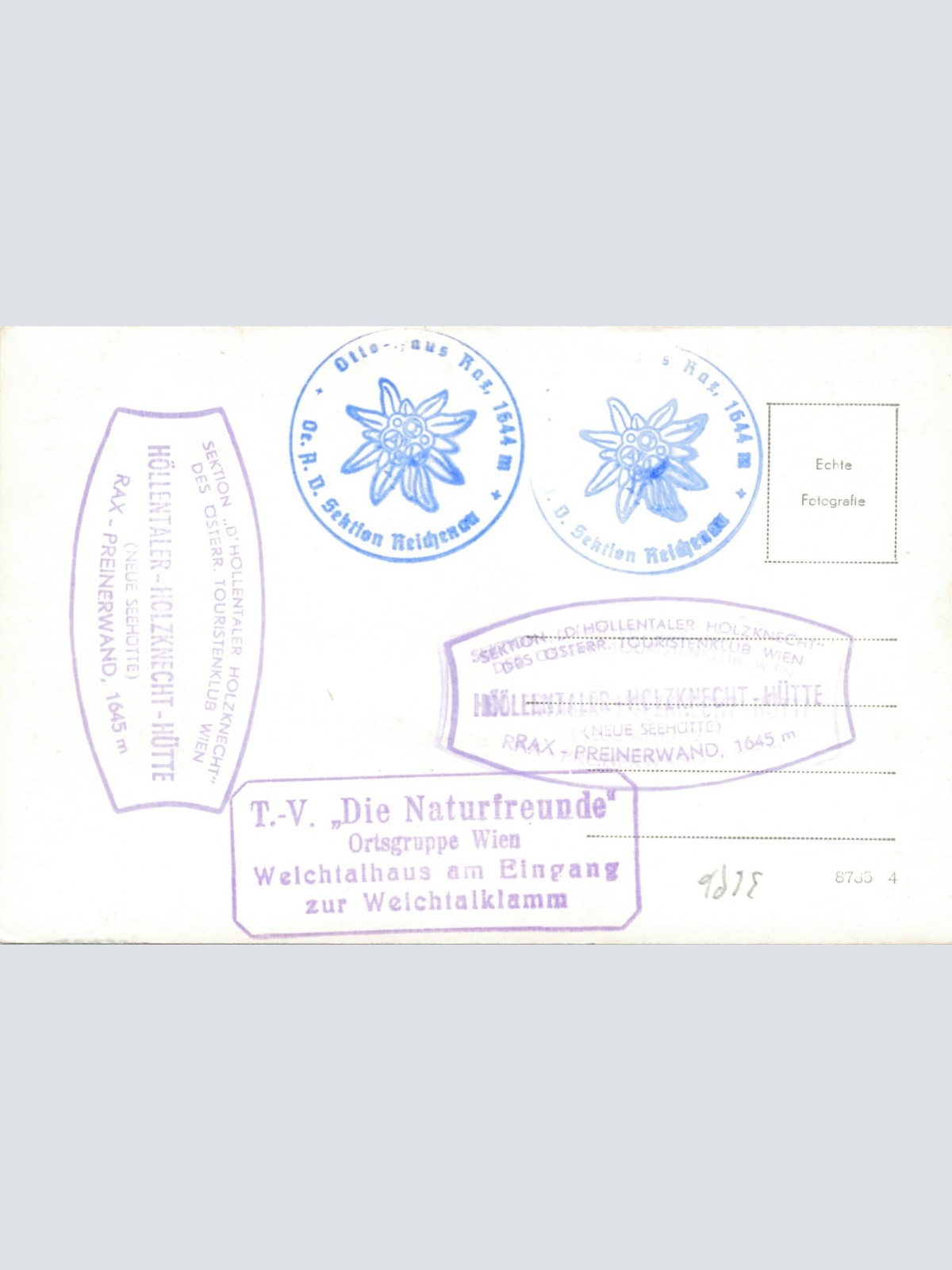 AK von der Seilbahn auf der Raxalpe Steiermark Ansichtskarte (13112)