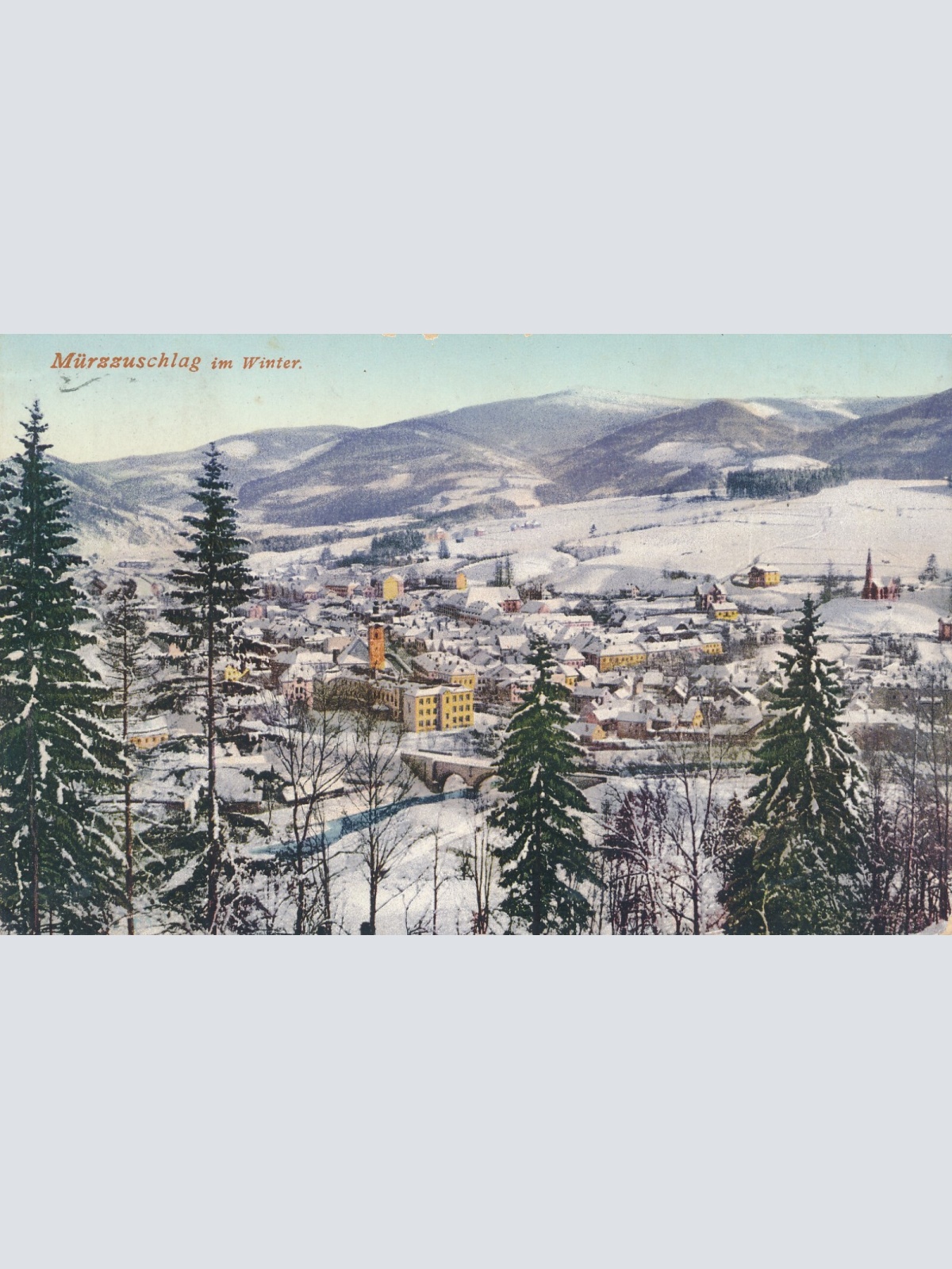 AK aus Mürzzuschlag im Winter Steiermark Ansichtskarte (12336)