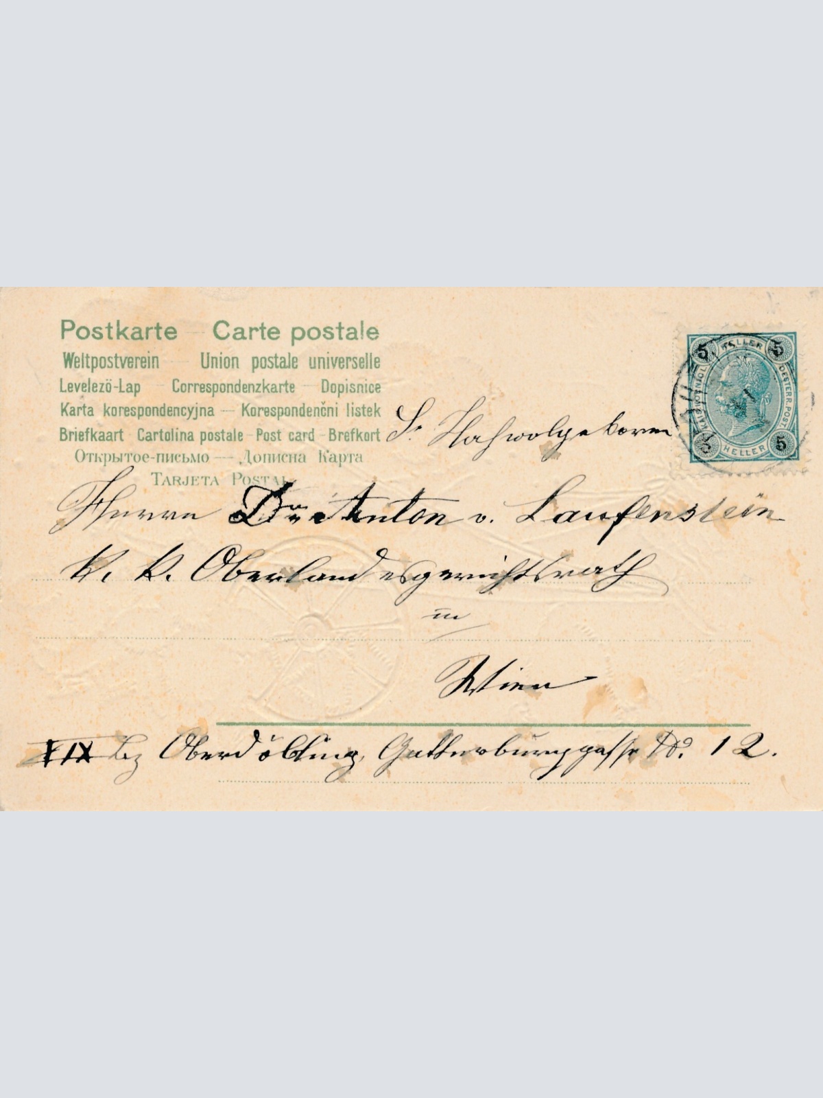 Präge - Motiv - Karte Fröhliche Ostern Hasen Kutsche Ansichtskarte (11853)