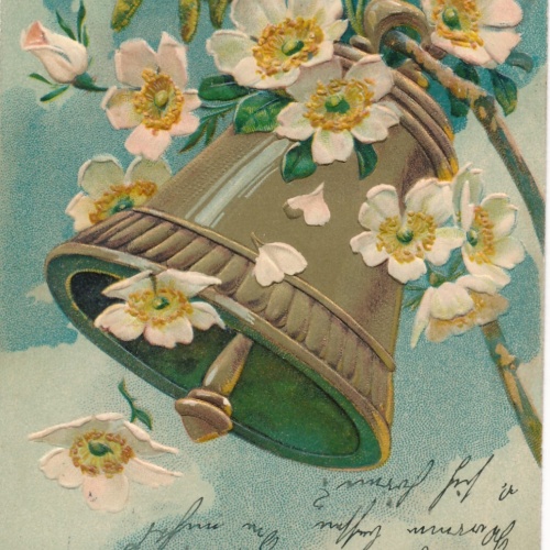 Präge - Motiv - Karte Frohe Ostern mit mit Glocke Ansichtskarte (12655)