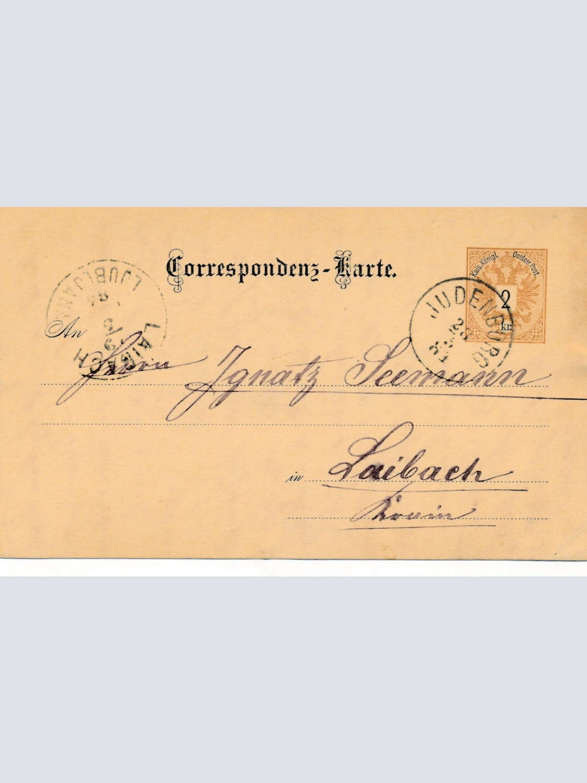 2 Kreuzer - Ganzsachen - Karte 1884 aus Judenburg (12995)