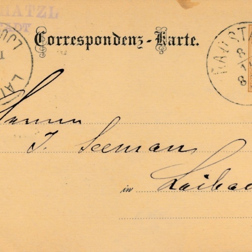 2 Kreuzer - Ganzsachen - Karte 1884 aus Raustadt (12997)