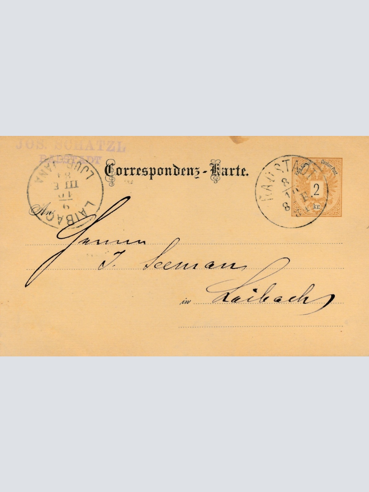 2 Kreuzer - Ganzsachen - Karte 1884 aus Raustadt (12997)