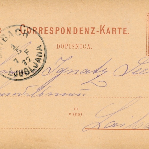 2 Kreuzer - Ganzsachen - Karte 1877 aus Rudolfswerth (13000)