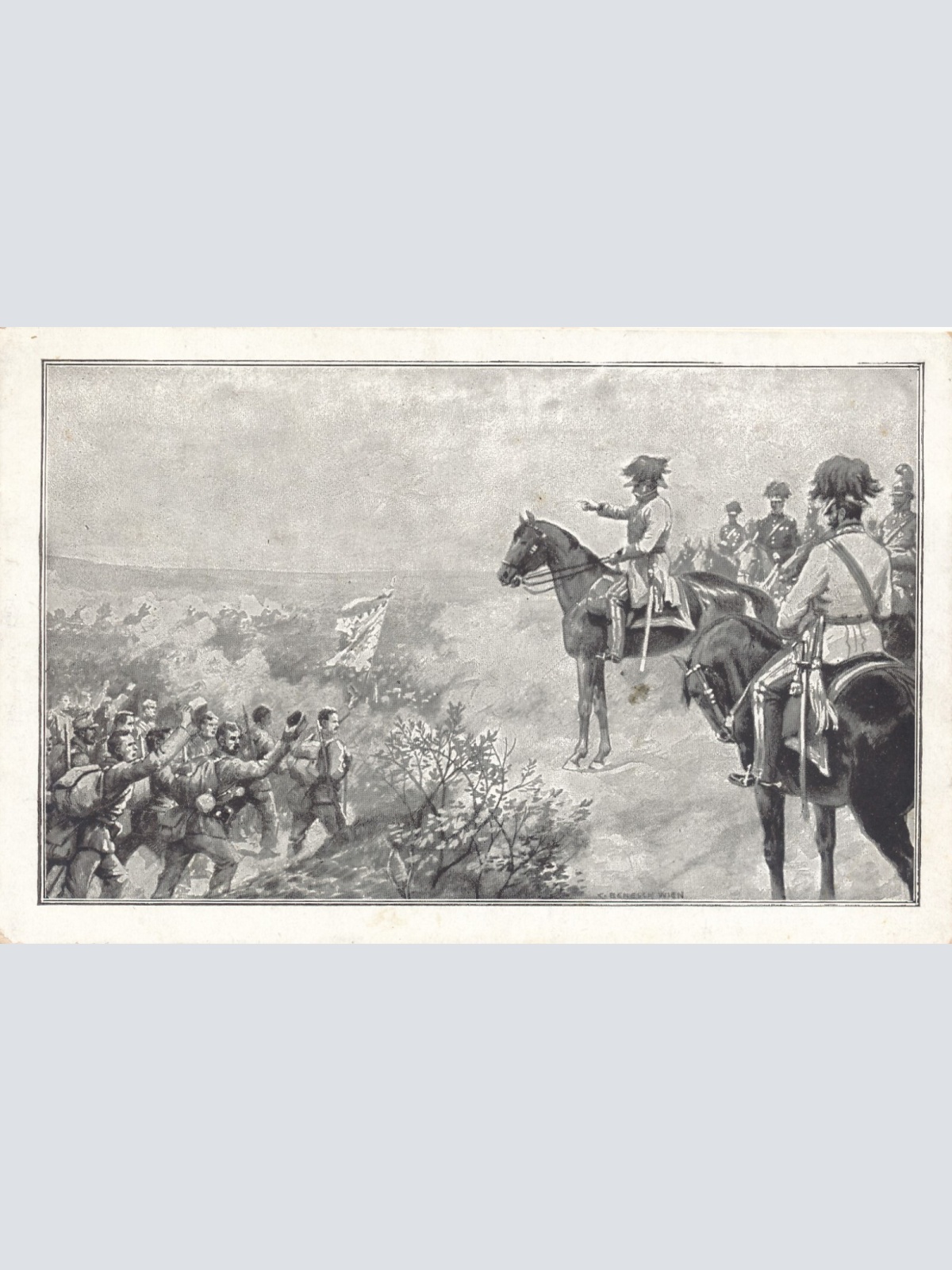 AK Soldaten mit Kaiser Franz Josef auf Pferd Ansichtskarte (13515)