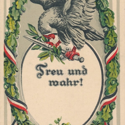 AK Treu und Wahr mit Adler Ansichtskarte (13519)