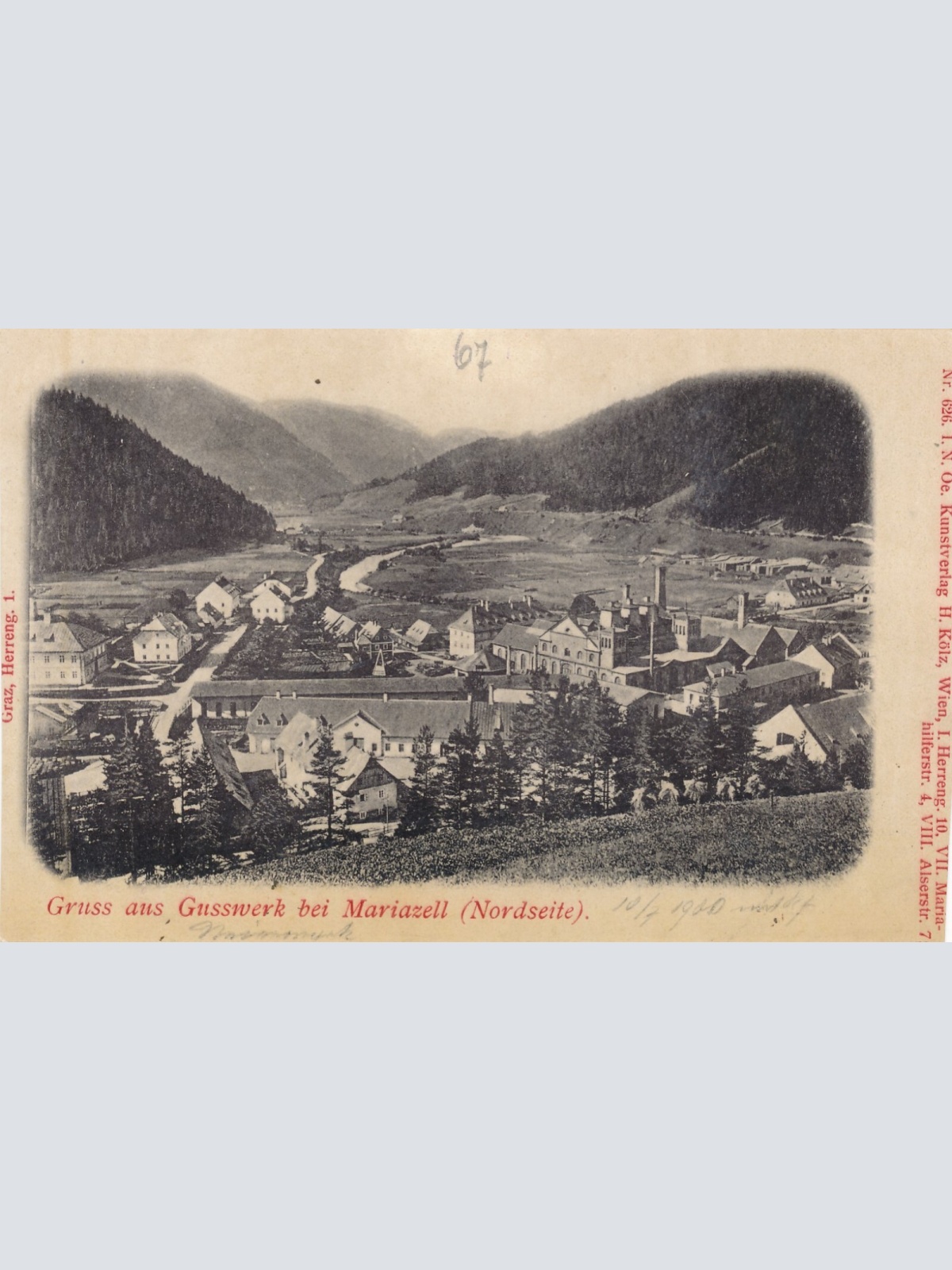 AK gruss aus Gusswerk bei Mariazell Steiermark Ansichtskarte (12588)