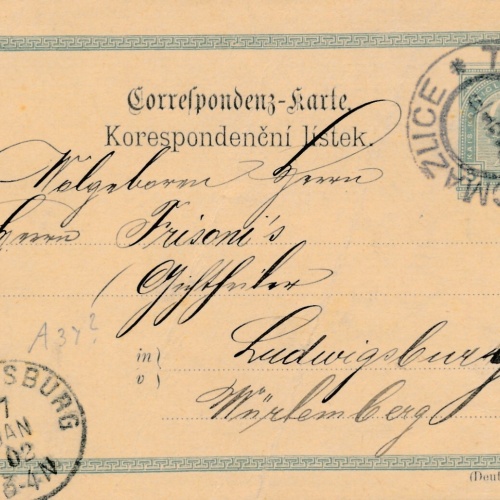 5 Heller - Ganzsachen - Karte 1902 aus Taus Dcmatlice (13368)