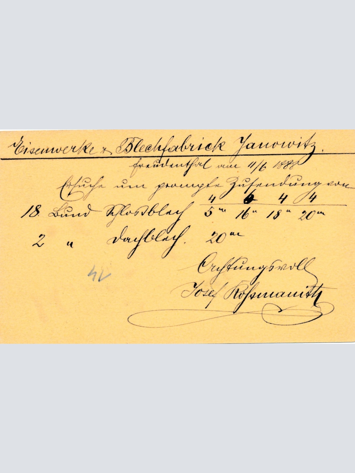 2 Kreuzer - Ganzsachen - Karte 1888 aus Freudenthal in Schlesien (13358)