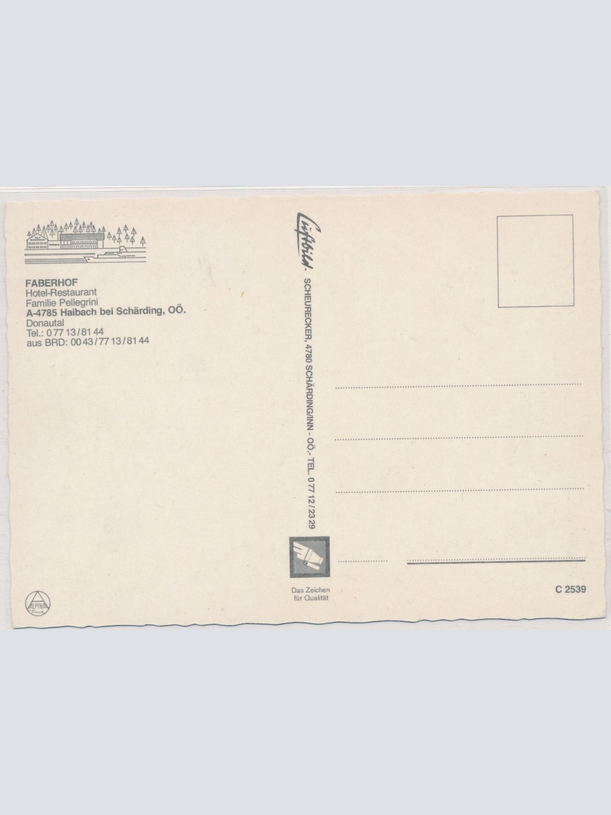 AK, Donauhotel Faberhof, Haibach, Oberösterreich (S3080)