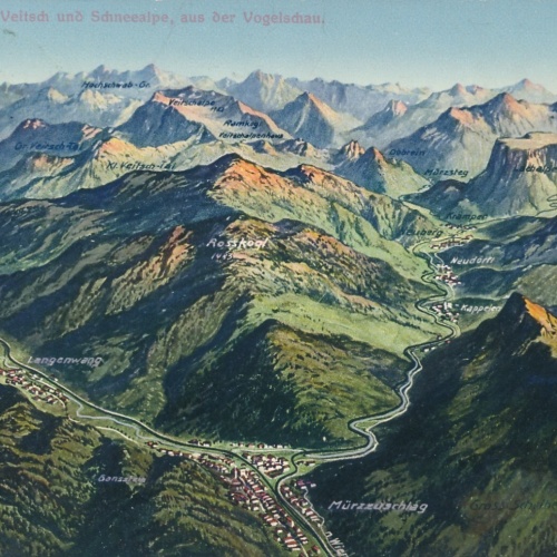 AK vom Mürztal mit Hohe Veitsch Steiermark Ansichtskarte (13272)