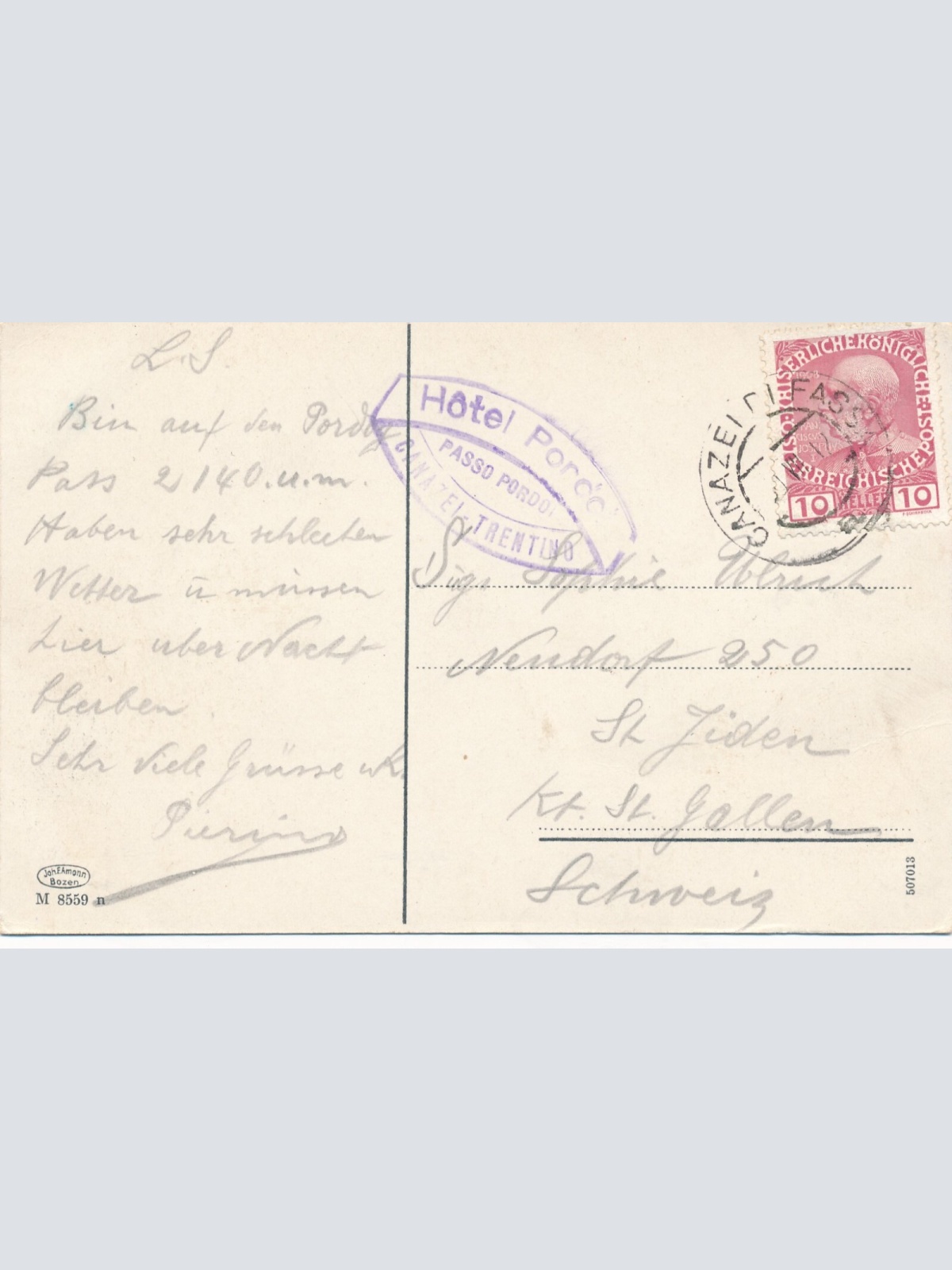 AK vom Hotel Pordoi col Sasso Lungo Italien Ansichtskarte (13328)