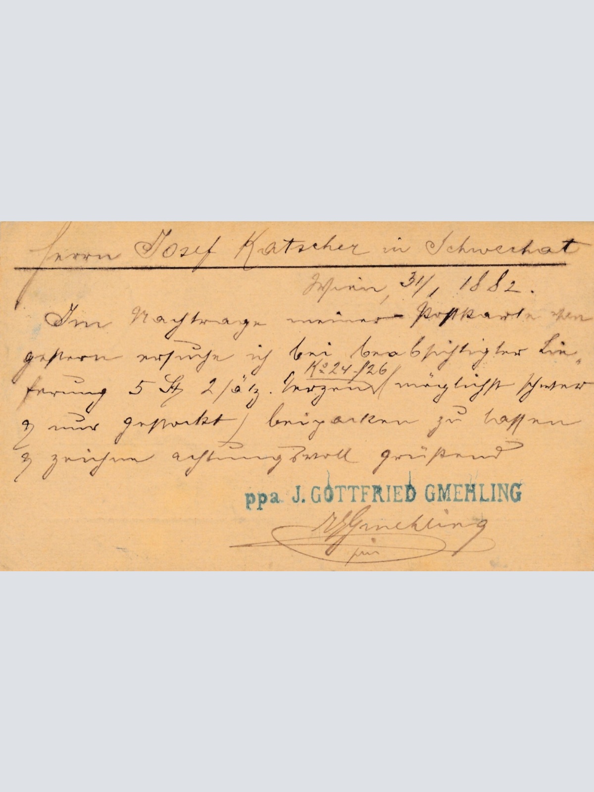 2 Kreuzer - Ganzsachen - Karte 1882 aus Wien Neubau (13552)