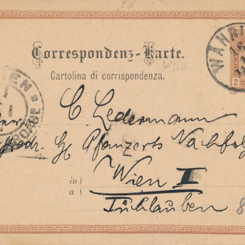 2 Kreuzer - Ganzsachen - Karte 1891 aus Wahbing (13553)