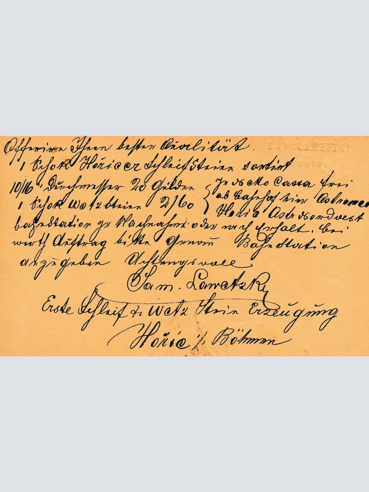 2 Kreuzer - Ganzsachen - Karte aus Horic (13590)