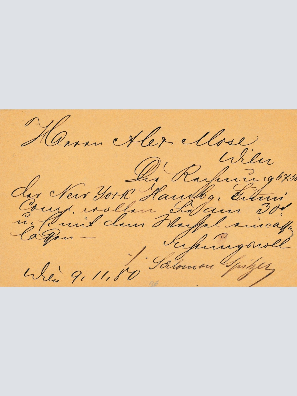 2 Kreuzer - Ganzsachen - Karte 1880 aus Wien Franz Josefsquai (13563)