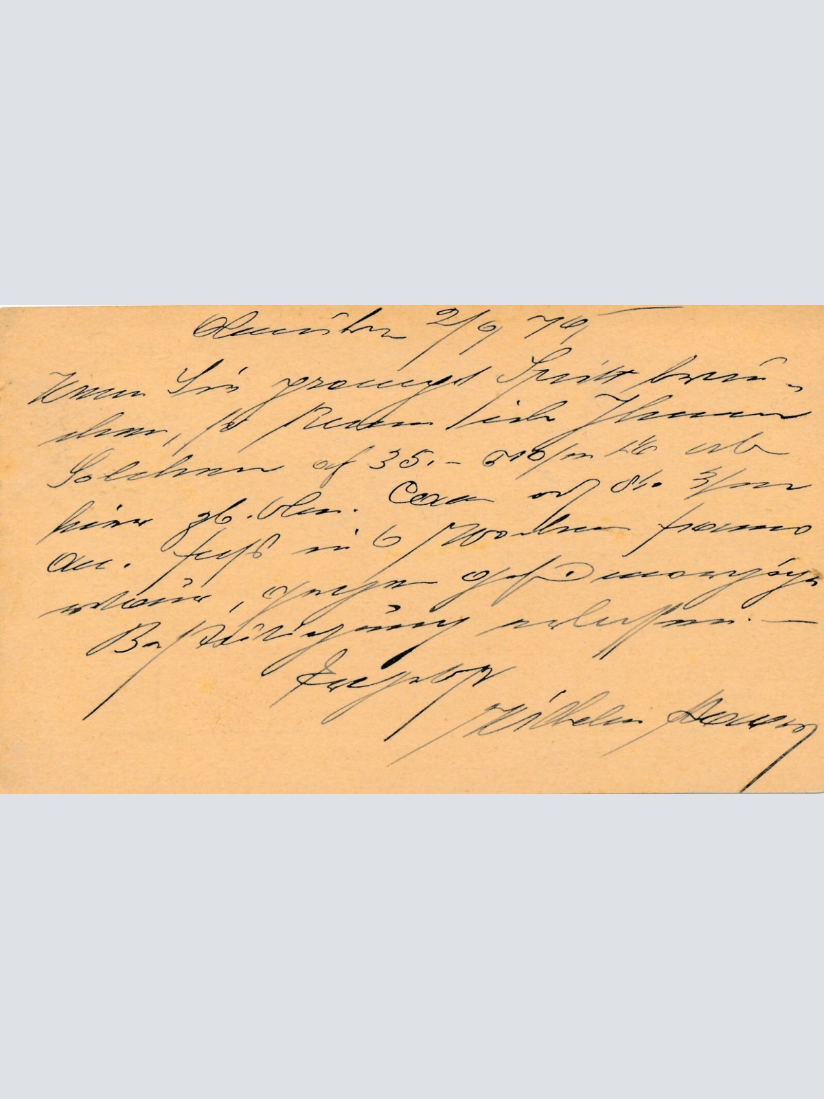 2 Kreuzer - Ganzsachen - Karte 1879 aus Olmütz Stadt (13572)