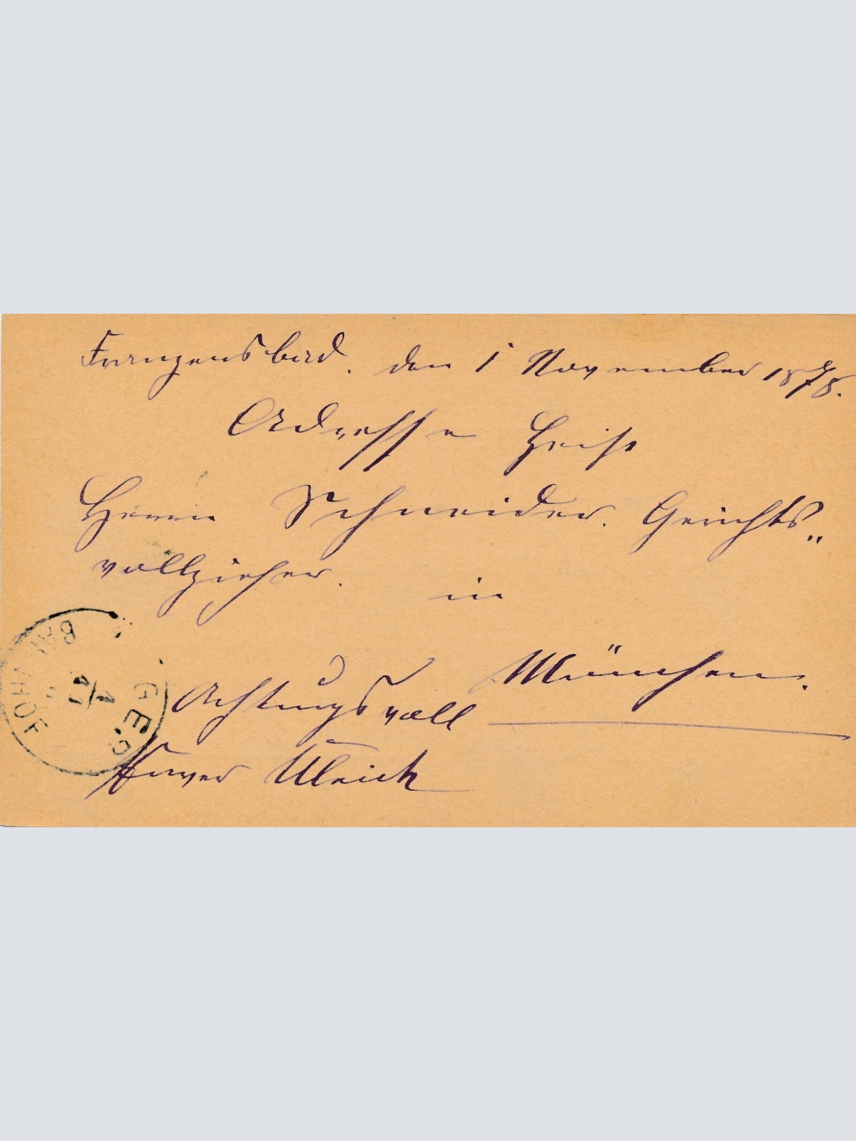 2 Kreuzer - Ganzsachen - Karte 1878 aus Franzensbad (13593)