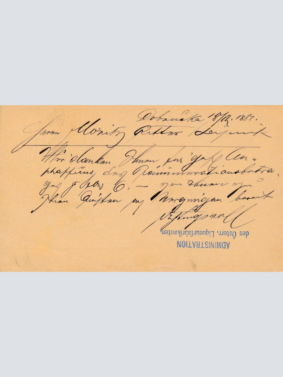 2 Kreuzer - Ganzsachen - Karte 1884 aus Dobruschka (13596)