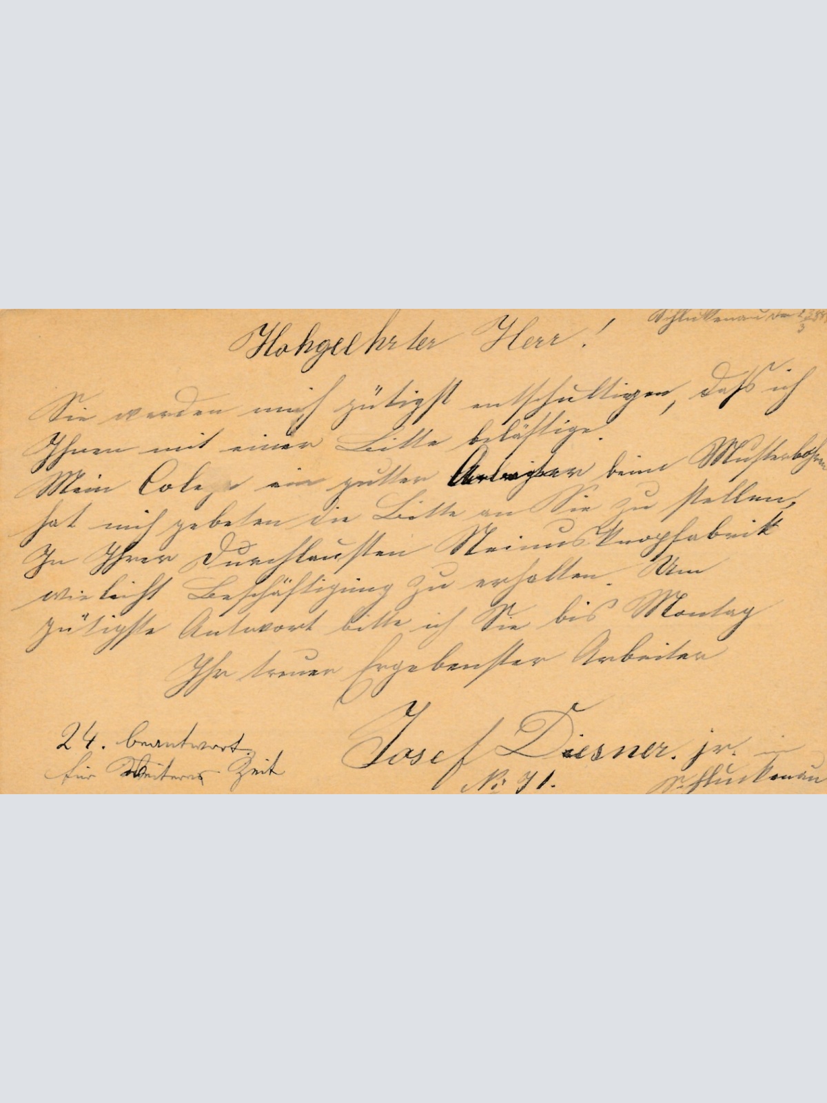 2 Kreuzer - Ganzsachen - Karte 1883 aus Schönau bei Schluckenau (13599)