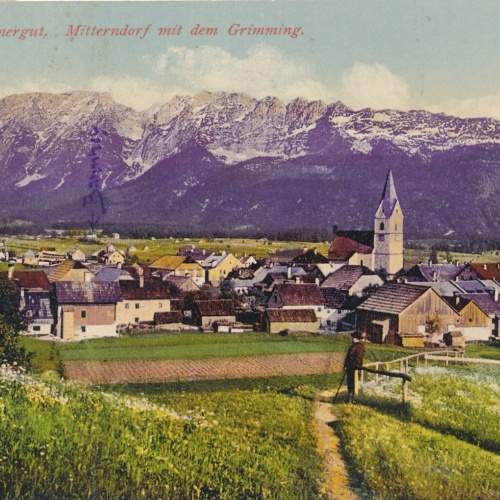AK aus Mitterndorf mit dem Grimming Steiermark Ansichtskarte (13746)