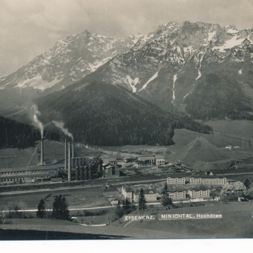 AK aus Eisenerz mit Fabrik Minichtal Steiermark Ansichtskarte (13748)