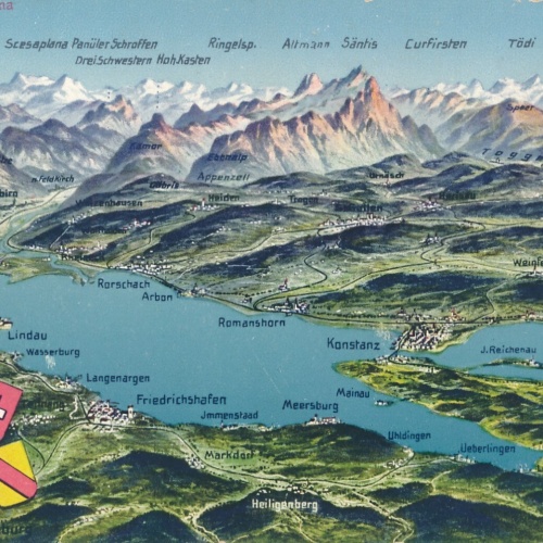 AK, Bodenseepanorama, Baden-Württemberg, Ansichtskarte (S3758)