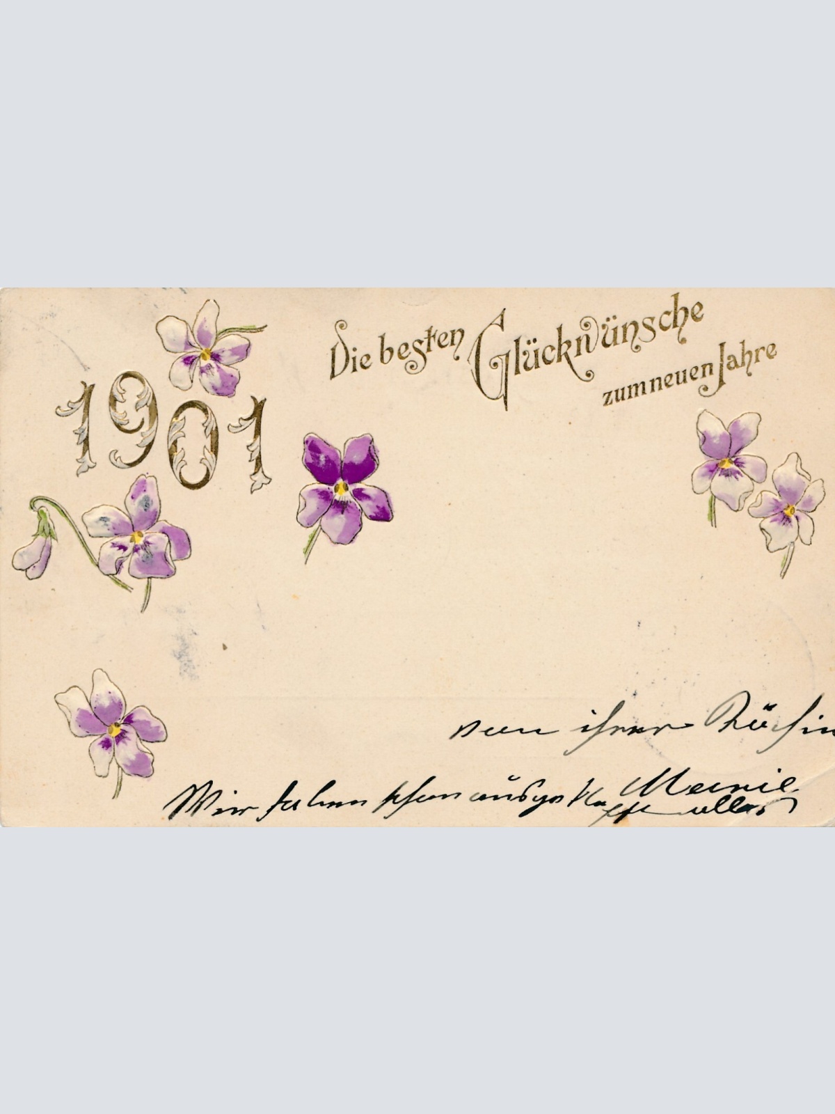 Präge-Karte, Die besten Glückwünsche zum neuen Jahre, Ansichtskarte (S3673)