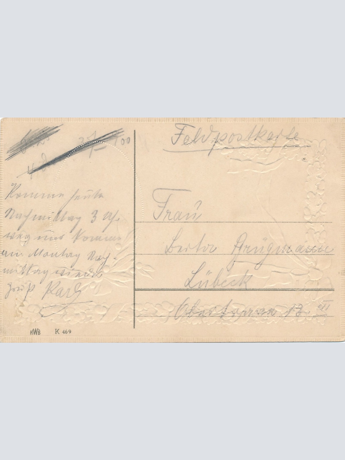 Präge-Karte, Treudeutsche Grüße, Ansichtskarte (S3685)