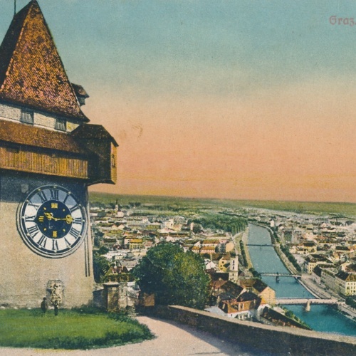 AK aus Graz Uhrturm Steiermark Ansichtskarte (13685)