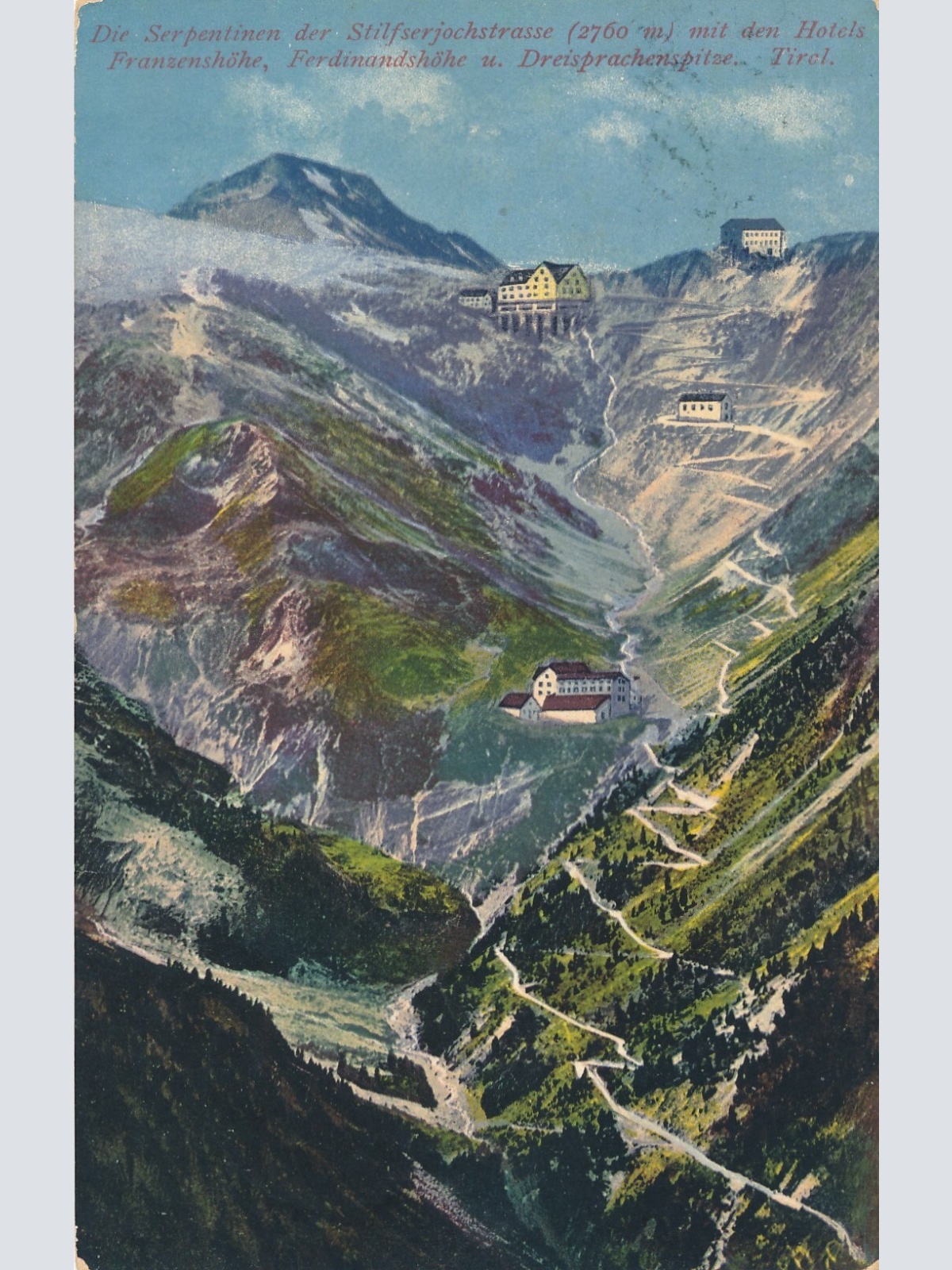 AK, Die Serpentinen der Stilfserjochstraße, Italien (S3522)