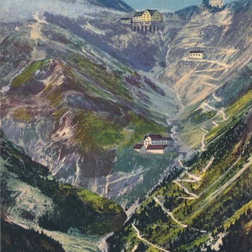 AK, Die Serpentinen der Stilfserjochstraße, Italien (S3522)