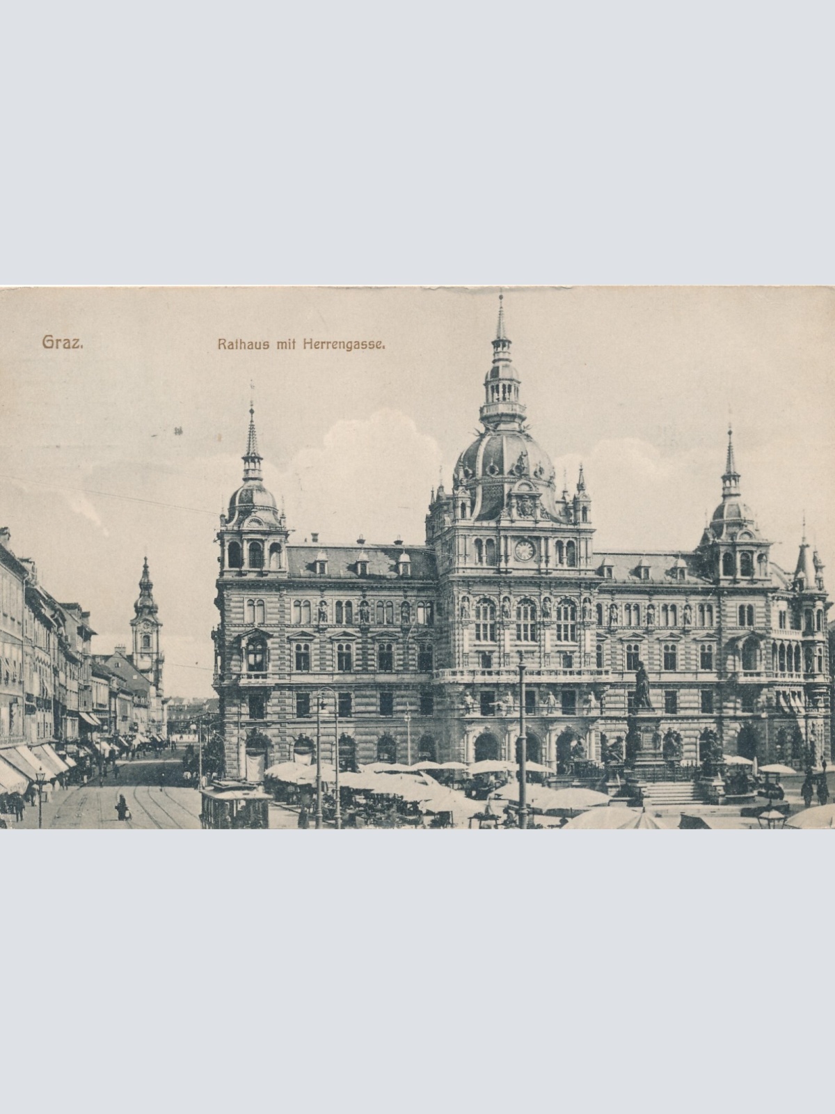 AK aus Graz Rathaus mit Herrengasse Steiermark Ansichtskarte (13713)