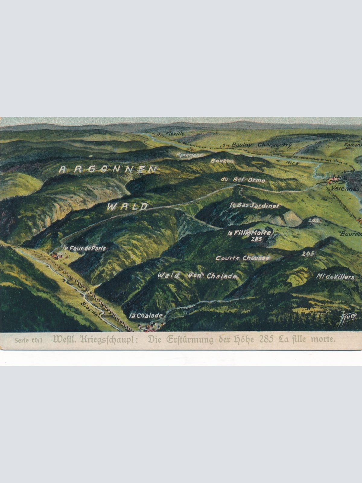 AK die Erstürmung der höhe 285 la fille morte Ansichtskarte (13783)