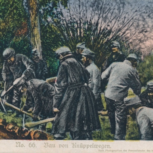 AK Bau von Knüppelwegen Ansichtskarte (13793)