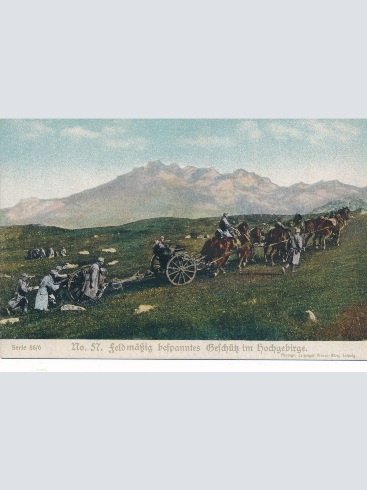 AK Feldmäßig bespanntes Geschütz im Hochgebirge Ansichtskarte (13794)